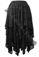 Dark Star Black Lace Layered Sexy Gothic Burlesque Skirt